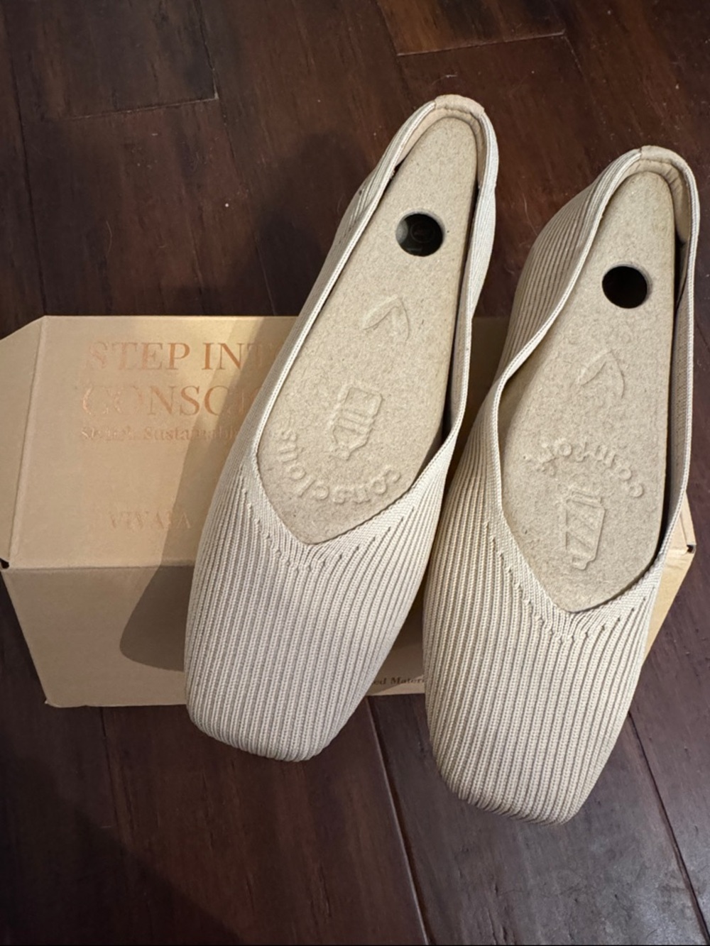 Knit Slip-On Flats in Beige — Comfort-Focused Everyday Loafers